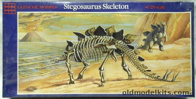 Glencoe 1/35 Stegosaurus Skeleton With Base - (ex ITC), 05905 plastic model kit